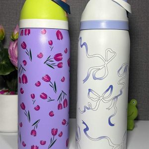 Bows and Floral Pattern Thermal Flask