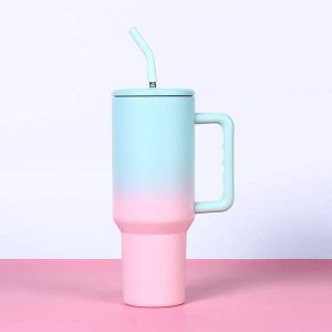 Premium 1200ml Stainless Steel Tumbler – With Handle & Straw